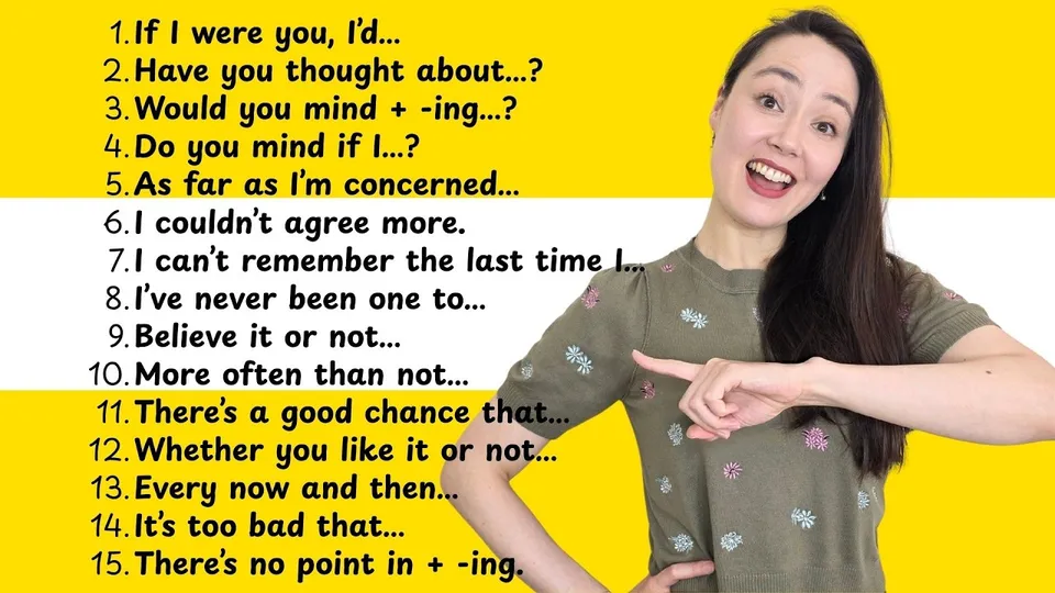 유튜브 레슨: “15 LONG English Phrases You MUST Memorize”